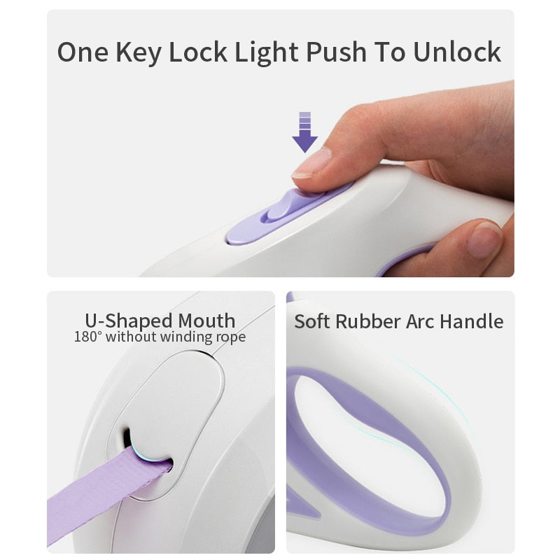 Automatic Retractable Lighted Leash – Night Walk Safety