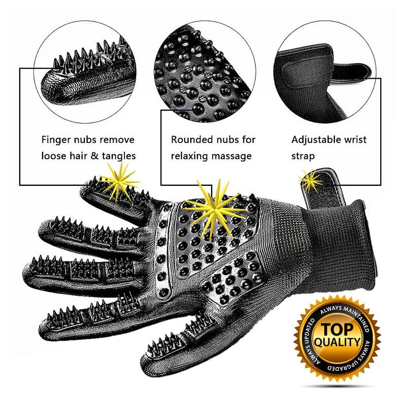 Pet Grooming Gloves – Gentle Deshedding & Massage