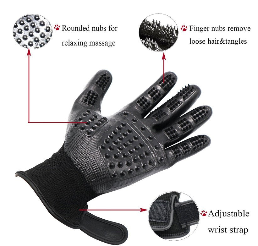 Pet Grooming Gloves – Gentle Deshedding & Massage