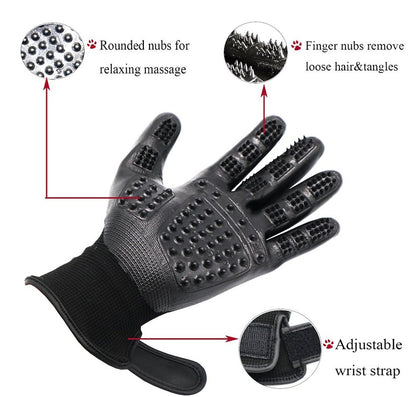 Pet Grooming Gloves – Gentle Deshedding & Massage